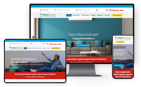 Weboldal készítés klímatechnikai vállalkozásnak
